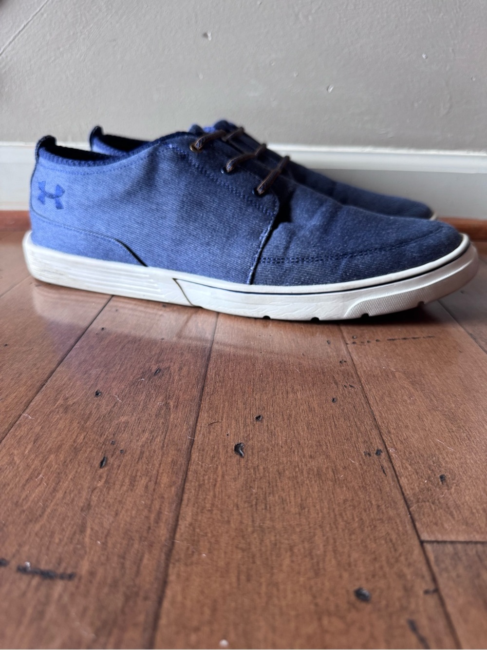 Under Armour Men’s Navy Blue Canvas Slip-On Sneakers